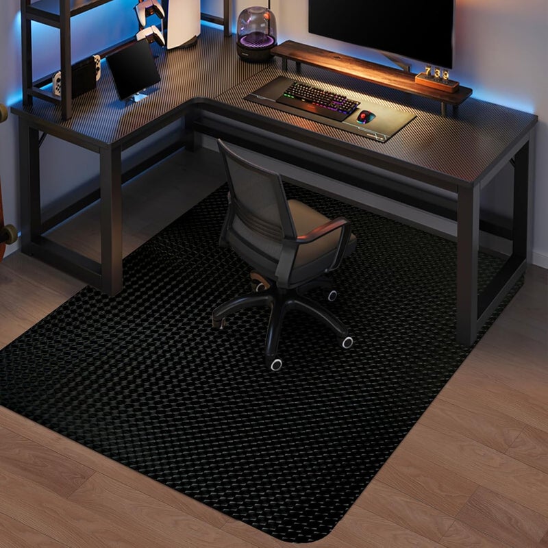 Vicwe Gaming Chair Mat for Hardwood Floor, 60"×46" Large Office Chair Mat, PVC Computer Chair Mats, Easy Glide, Floor Protector for Rolling Chair-Black - Image 1